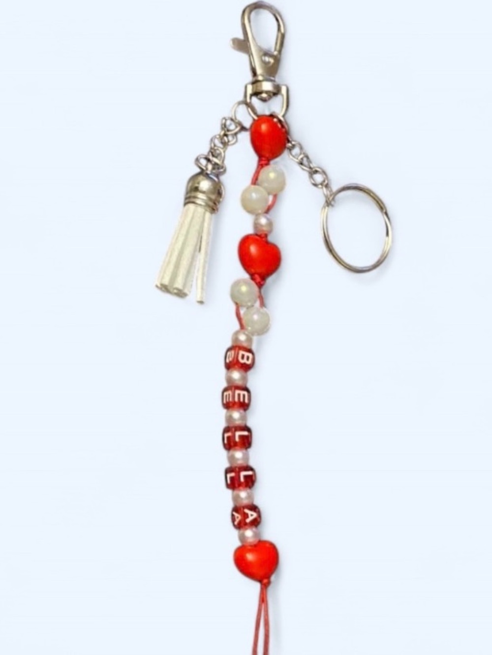 Keychain beaded purse charm with personalized Name